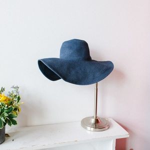 J. Crew Blue Floppy Hat - 100% Paper Straw OS
